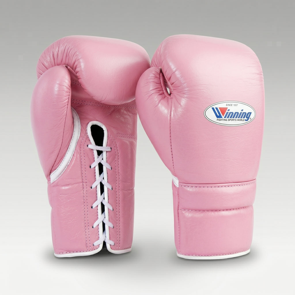 Winning Pink Boxing Gloves – Lace-Up