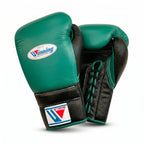 Winning Green & Black Professional Boxing Gloves – Lace-Up (Made in Japan)