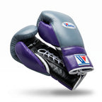 Winning Boxing Gloves – Grey/Purple Lace-Up