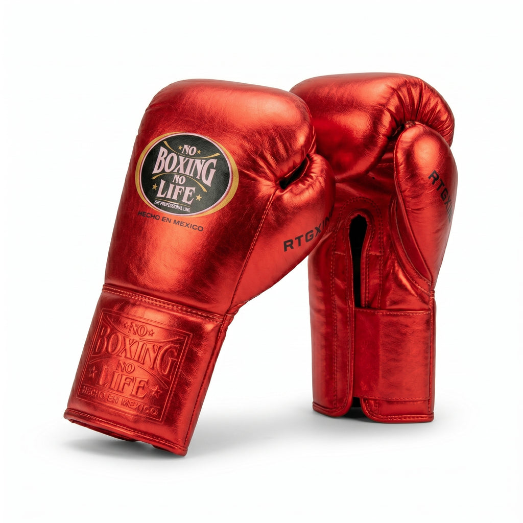 No Boxing No Life RTGX Championship Boxing Gloves – Metallic Red (Hecho en Mexico)