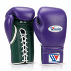 Winning Boxing Gloves – Purple/Green Lace-Up