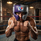 Winning Pro Head Guard – Purple & Grey