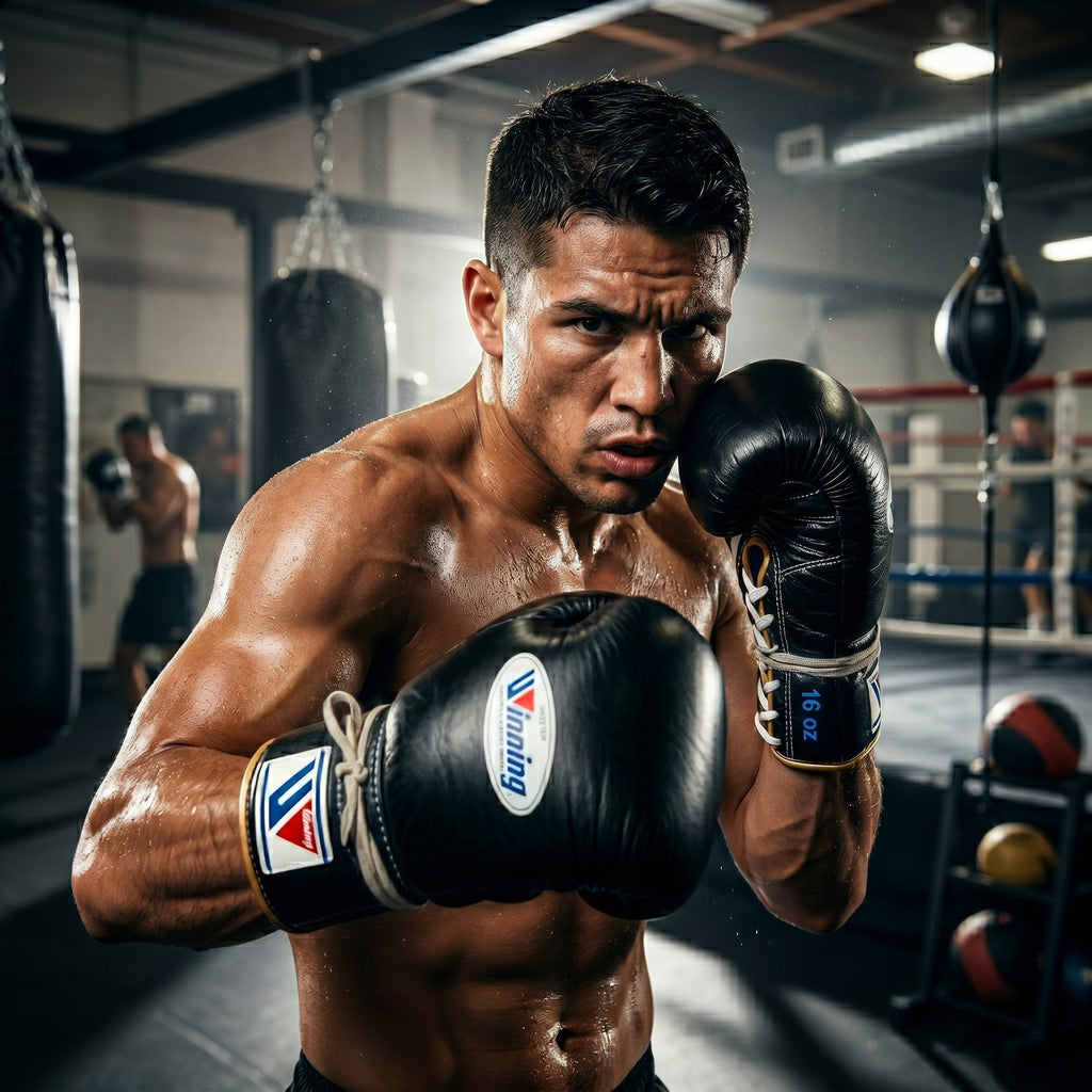 Winning Black Boxing Gloves – Lace-Up