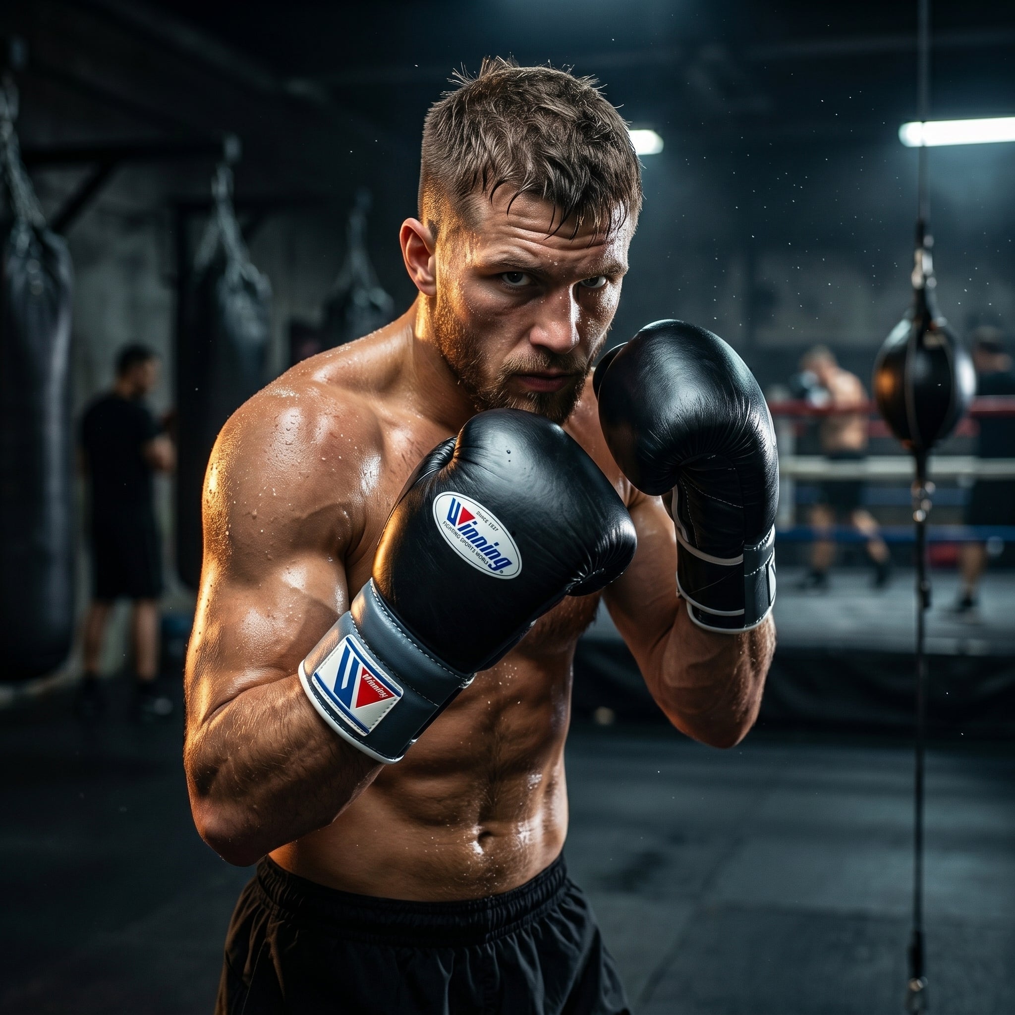 Winning Black & Grey Boxing Gloves – Velcro