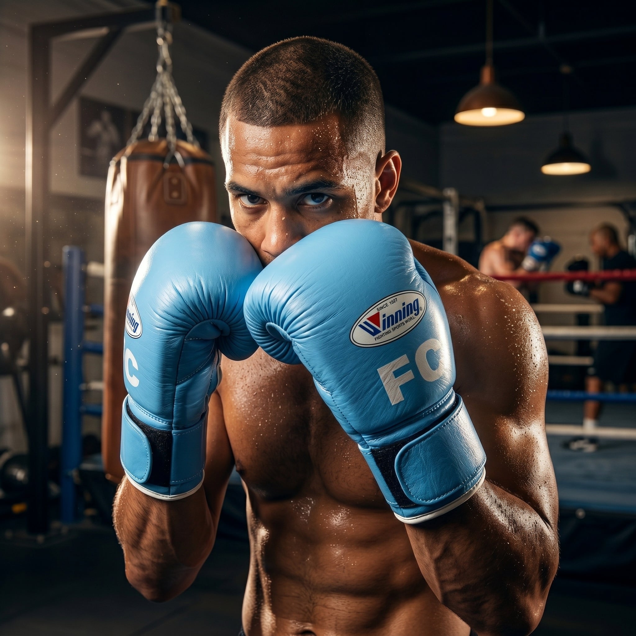 Winning Boxing Gloves – Sky Blue Velcro