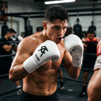 No Boxing No Life Custom Boxing Gloves – Compa Mion White Lace-Up