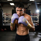 No Boxing No Life x Canelo Álvarez Boxing Gloves – Lavender/Gold Lace-Up