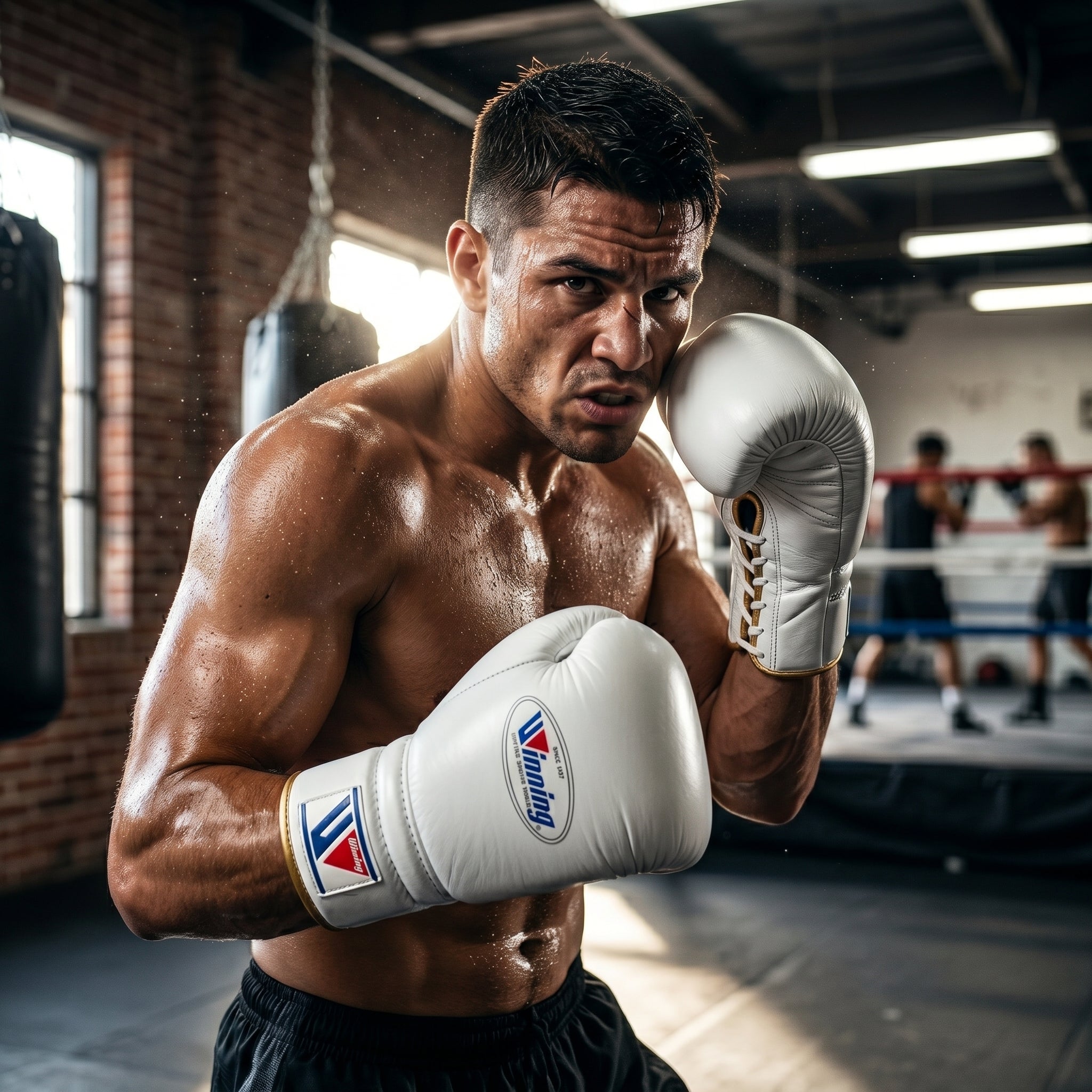 Winning White Boxing Gloves – Lace-Up (Made in Japan)