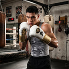 No Boxing No Life x Canelo Álvarez Boxing Gloves – White/Gold Lace-Up