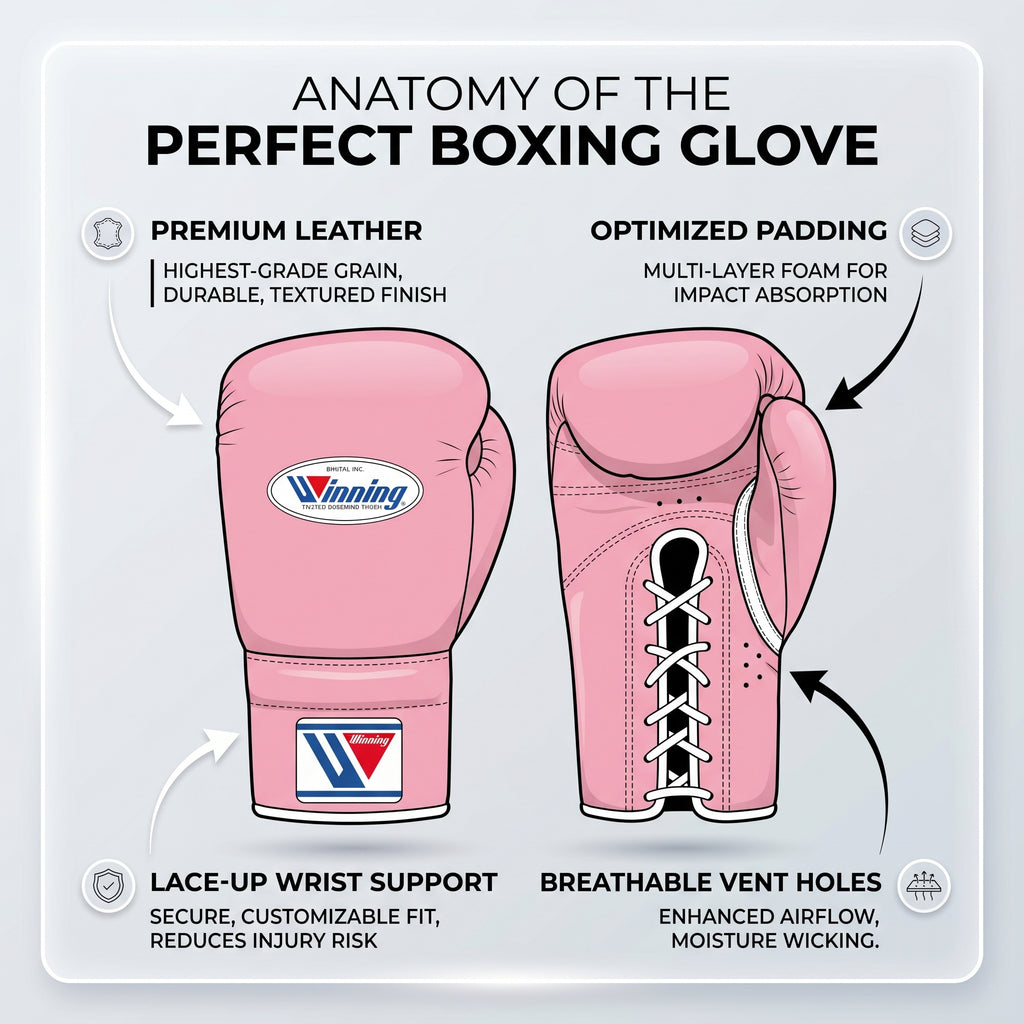 Winning Pink Boxing Gloves – Lace-Up