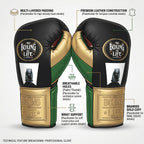 No Boxing No Life NBNL Squad Championship Boxing Gloves – Black/Green/Gold