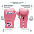 Winning Boxing Gloves – Pink Lace-Up