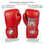 Professional Training Boxing Gloves – Classic Red Velcro