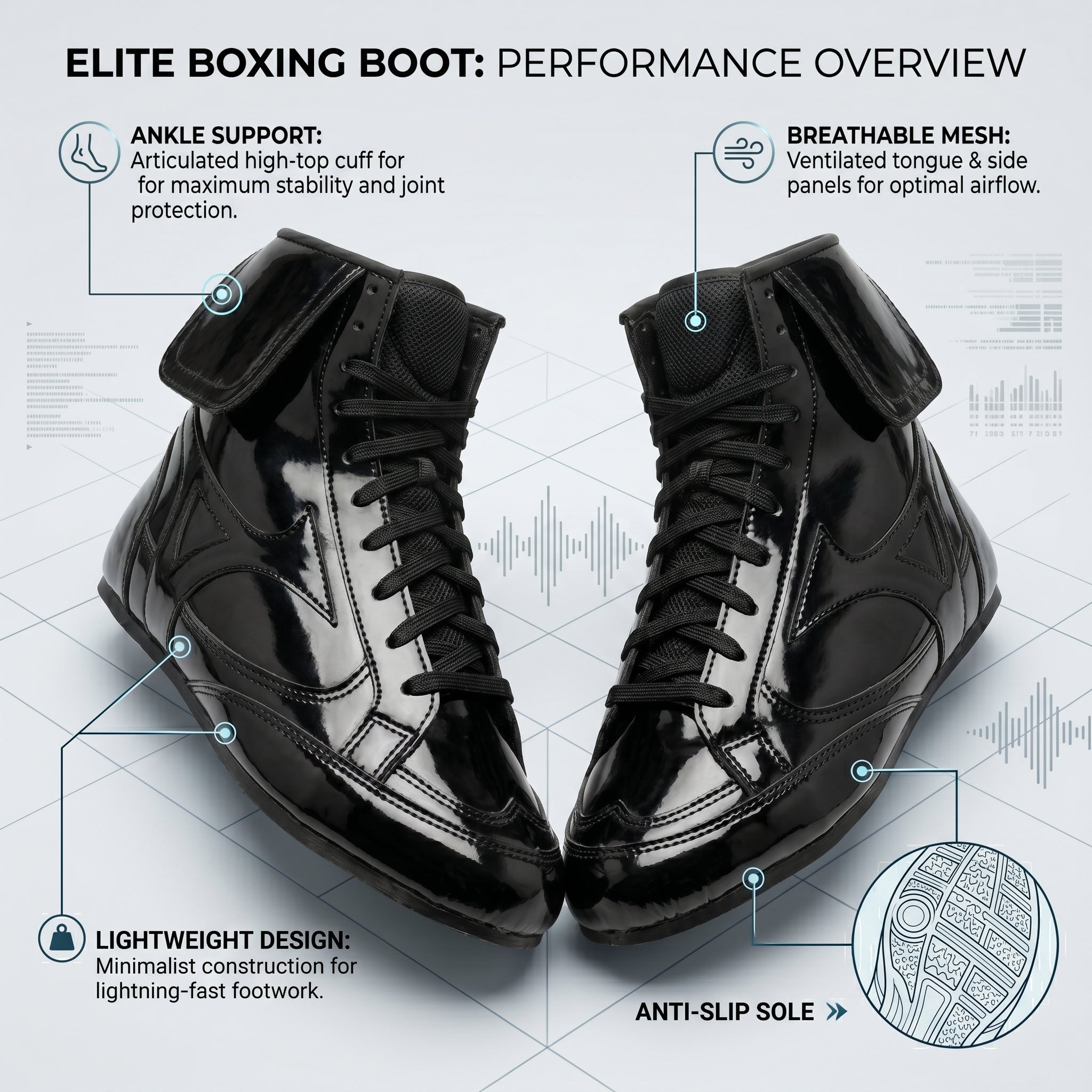 Elite Boxing Boot – Black Patent