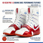 KO-Gear Pro 1.0 Boxing Shoe – White/Red
