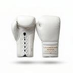 Champions Mafia Premium Leather Boxing Gloves – White