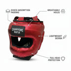 Champions Mafia Boxing Head Guard – Red Metallic