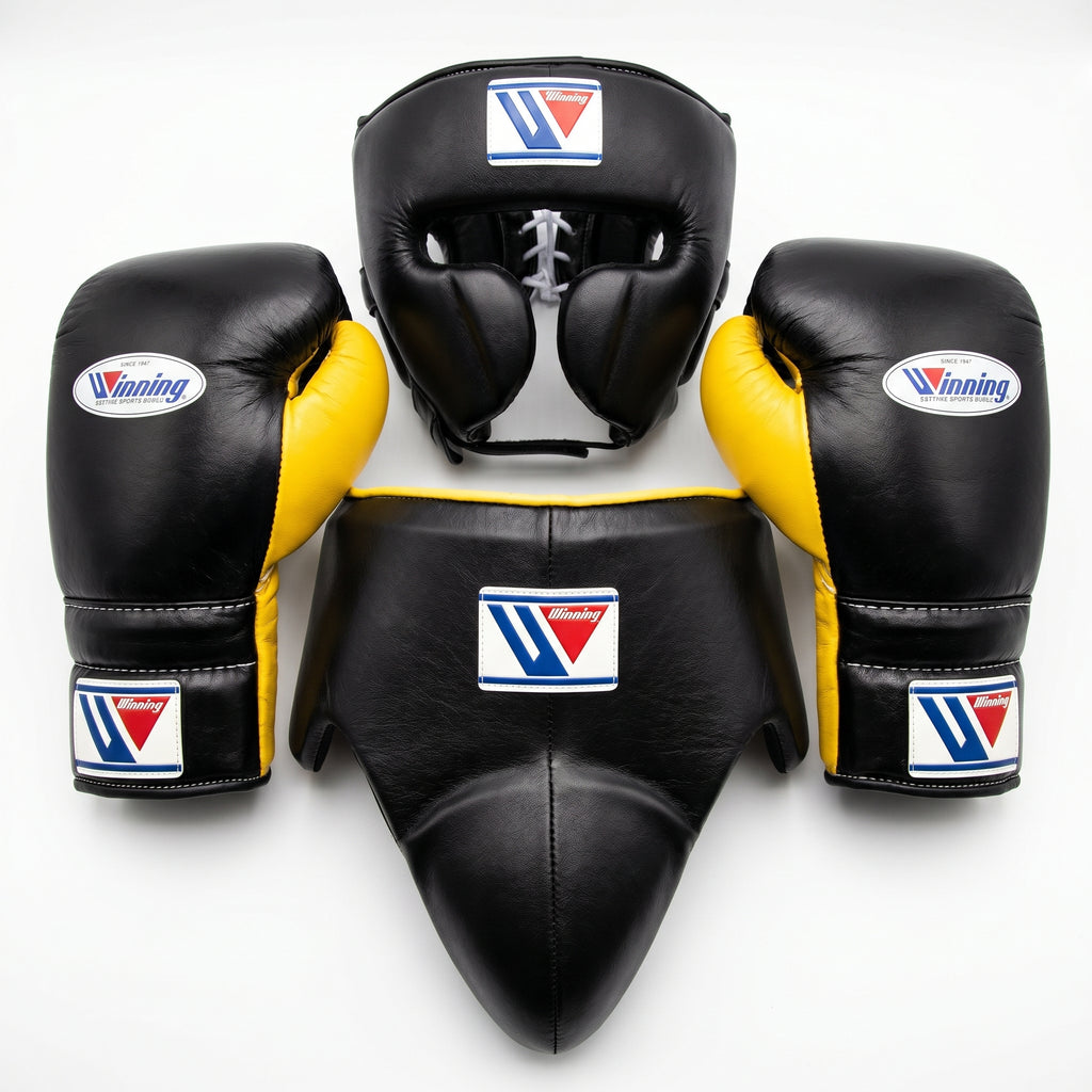 Black & Yellow Handmade Boxing Sparring Kit – Winning Premium Quality | Personalise Your Name
