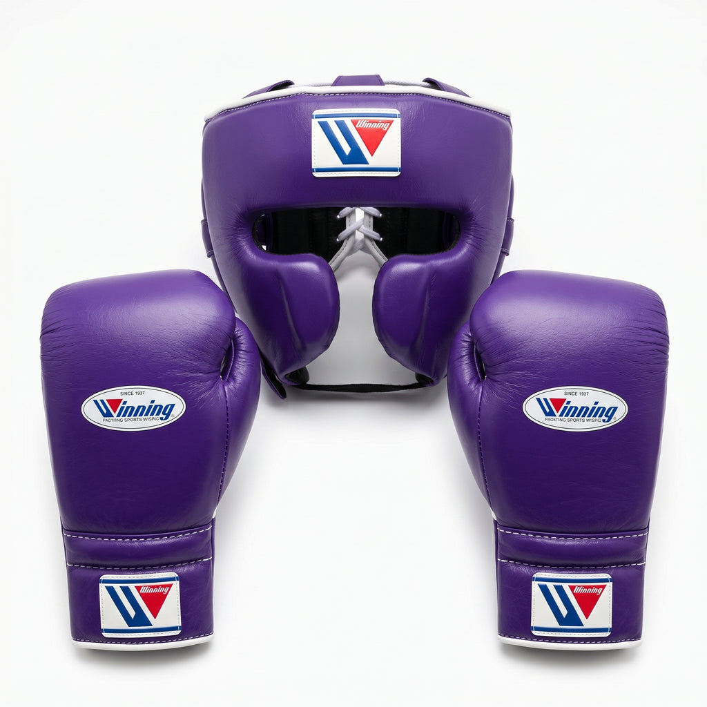 All Purple Handmade Boxing Kit – Winning Premium Quality Gloves & Headgear
