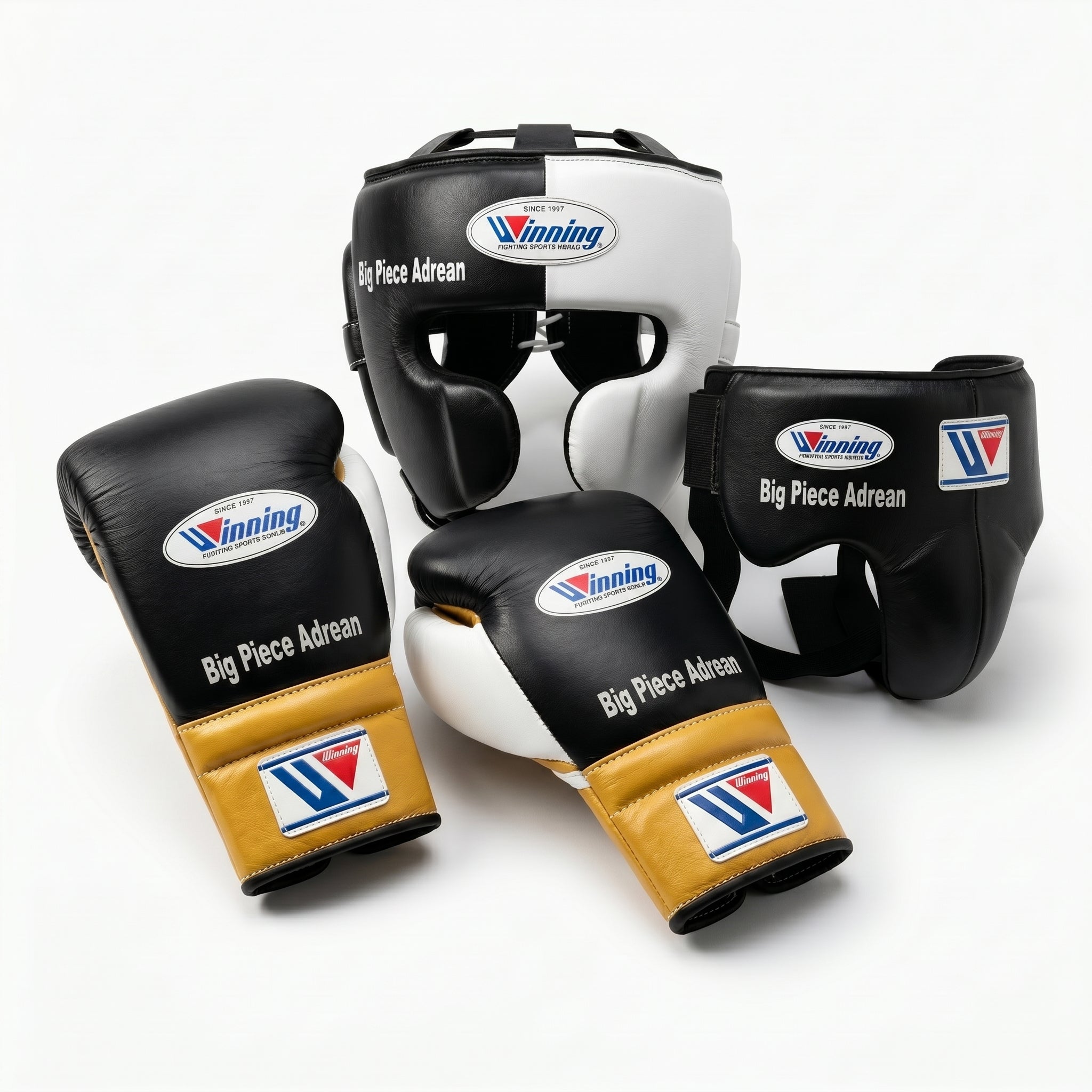 Black & Gold Handmade Boxing Sparring Kit – Winning Premium Quality | Personalise Your Name