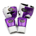 Metallic Purple & White Handmade Boxing Sparring Kit – No Boxing No Life | Personalise Your Name