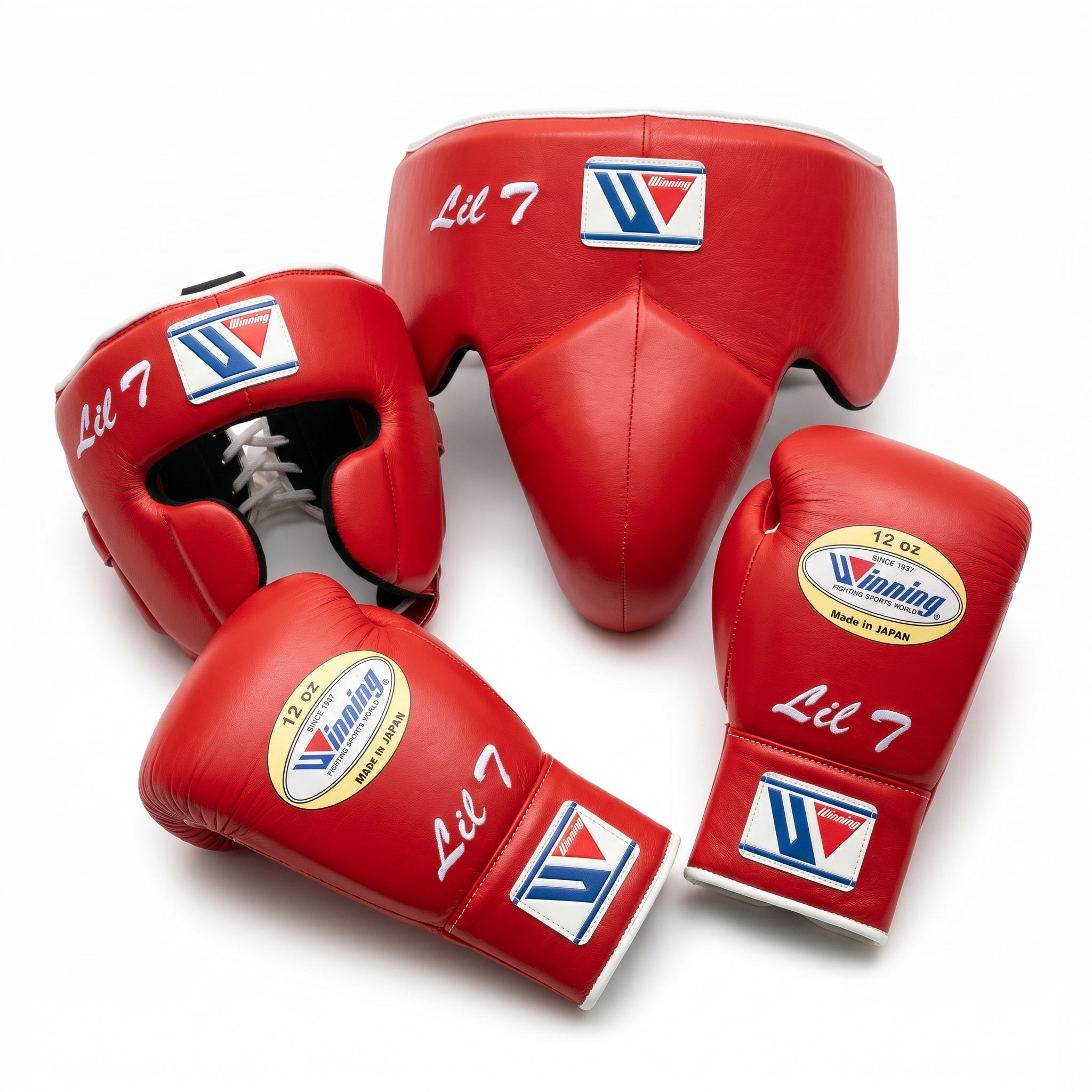 Red Handmade Boxing Sparring Kit – Winning Premium Quality | Personalise Your Name