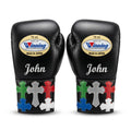 Winning Custom Boxing Gloves – Personalised Name & Cross Patch Cuff (Made in Japan)