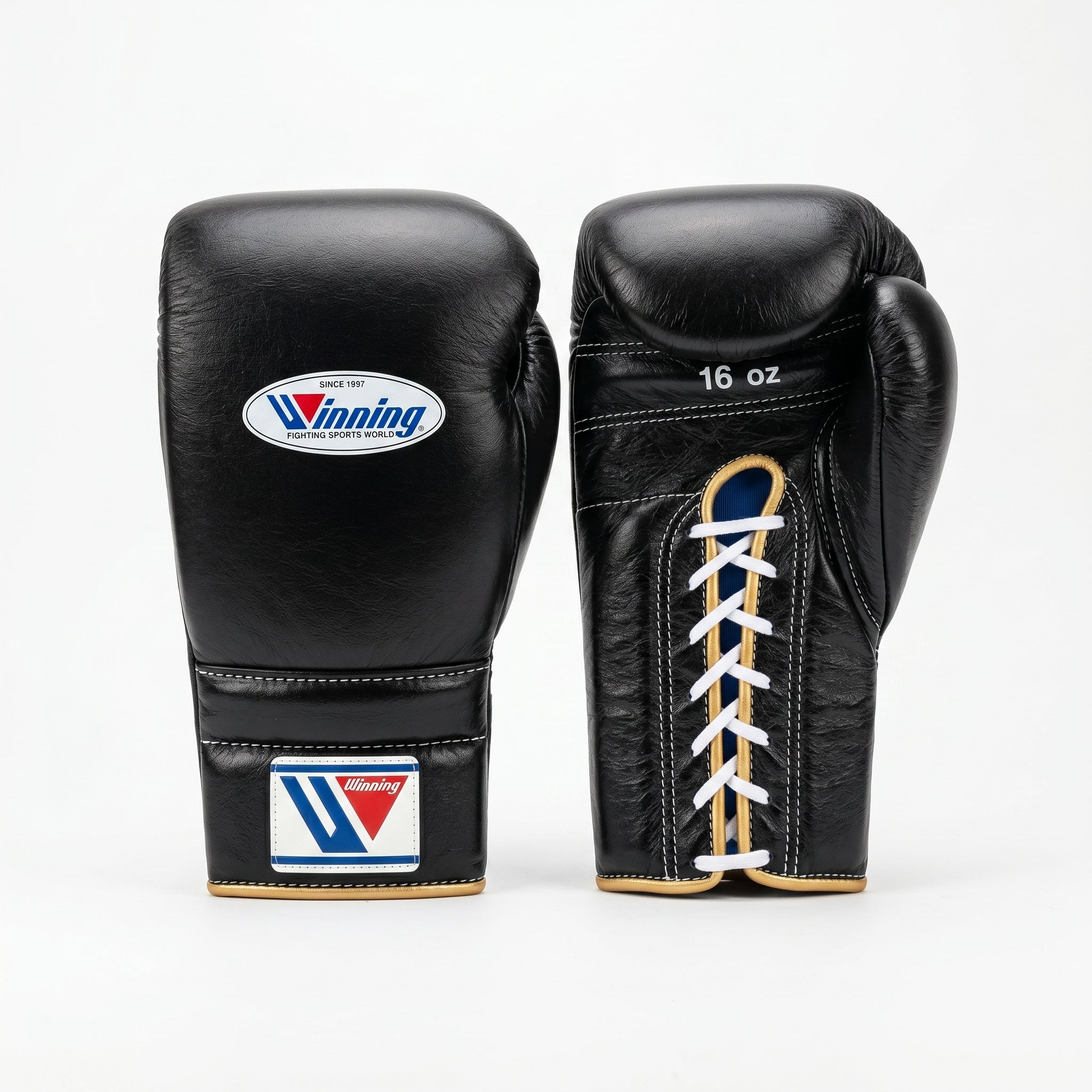 Winning Black Boxing Gloves – Lace-Up