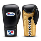 Winning Black & Gold Boxing Gloves – Lace-Up
