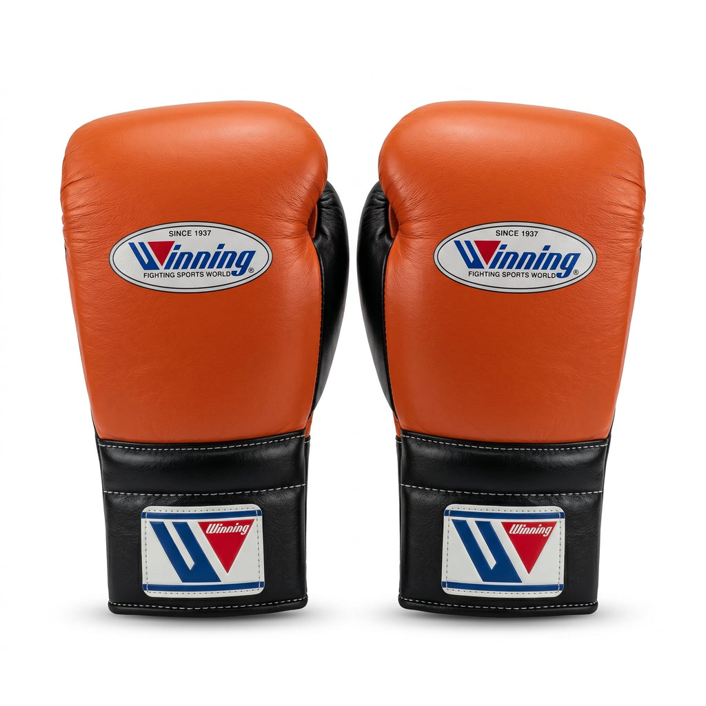 Winning Boxing Gloves – Orange/Black Lace-Up