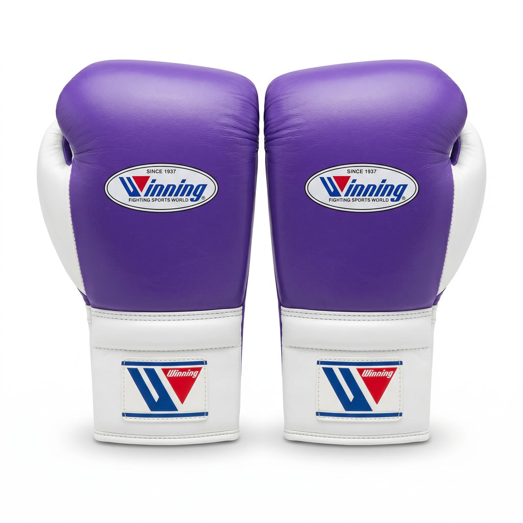 Winning Boxing Gloves – Purple/White Lace-Up