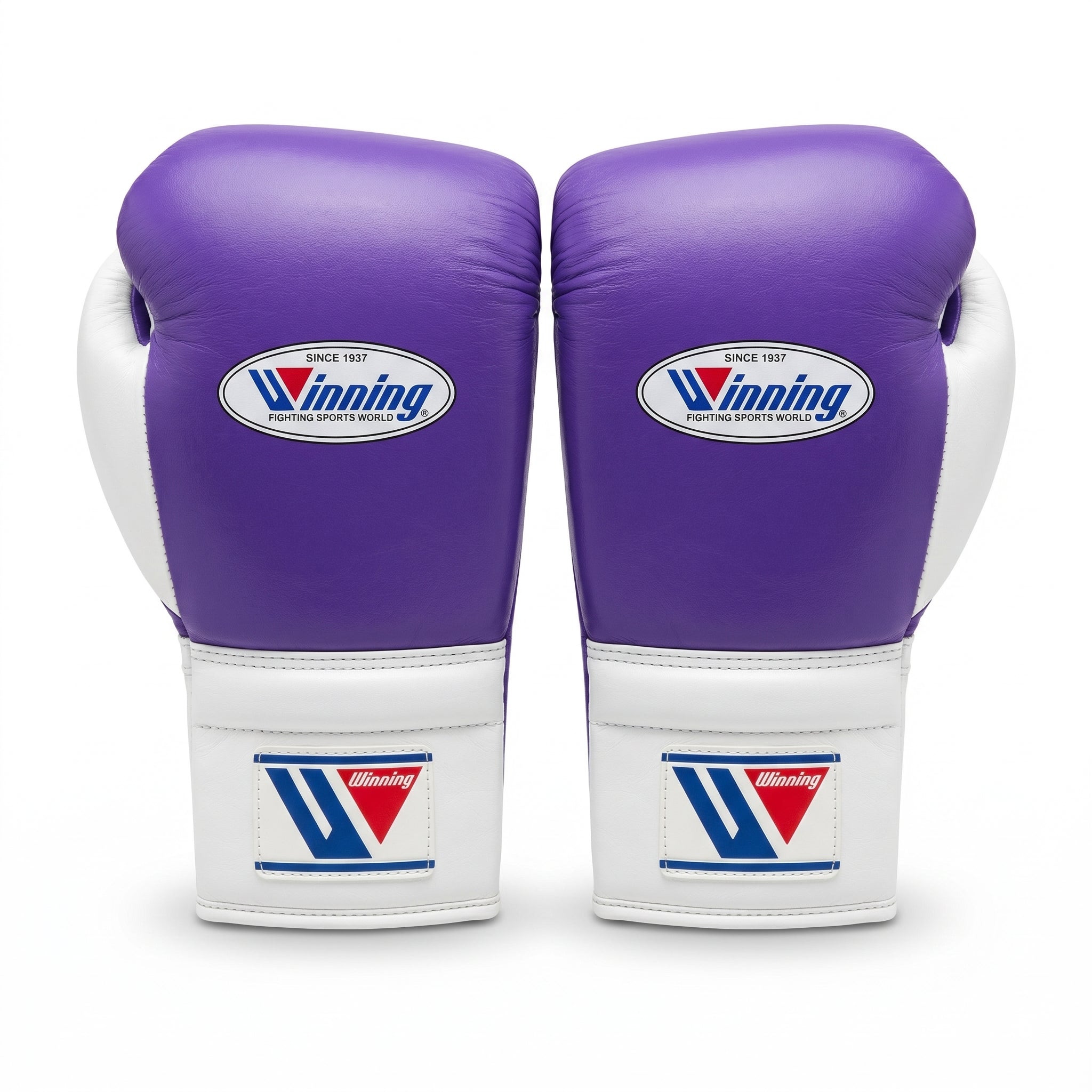 Winning Boxing Gloves – Purple/White Lace-Up