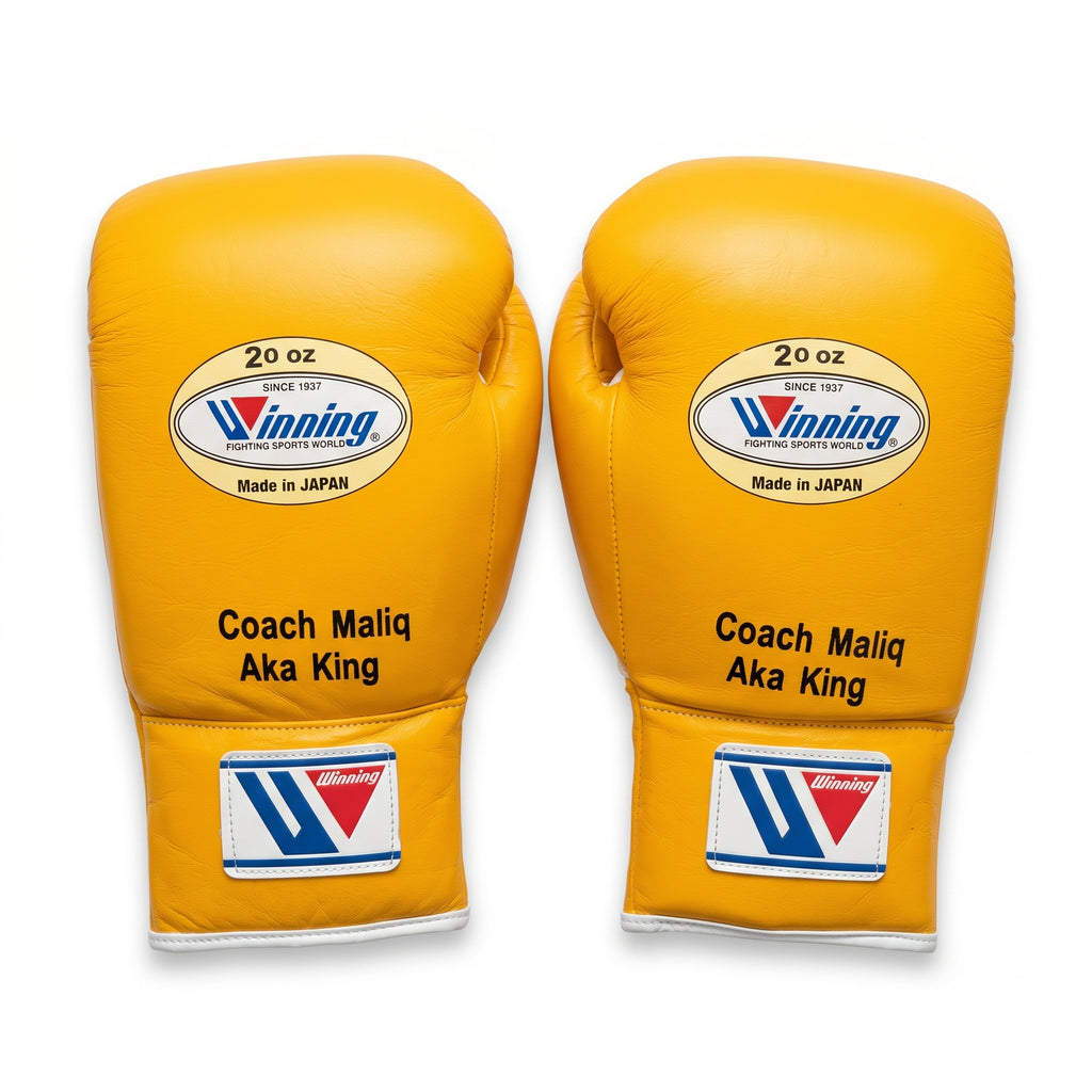 Winning Boxing Gloves – Yellow  With Personalised Name