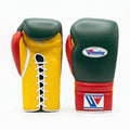 Winning Boxing Gloves – Mexican Flag (Green/Red/Yellow) Lace-Up