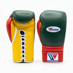 Winning Boxing Gloves – Mexican Flag (Green/Red/Yellow) Lace-Up