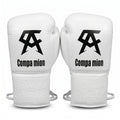 No Boxing No Life Custom Boxing Gloves – Compa Mion White Lace-Up