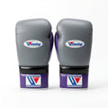 Winning Boxing Gloves – Grey/Purple Lace-Up