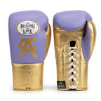 No Boxing No Life x Canelo Álvarez Boxing Gloves – Lavender/Gold Lace-Up