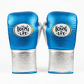 No Boxing No Life RTGX Championship Boxing Gloves – Metallic Blue & Silver Lace-Up