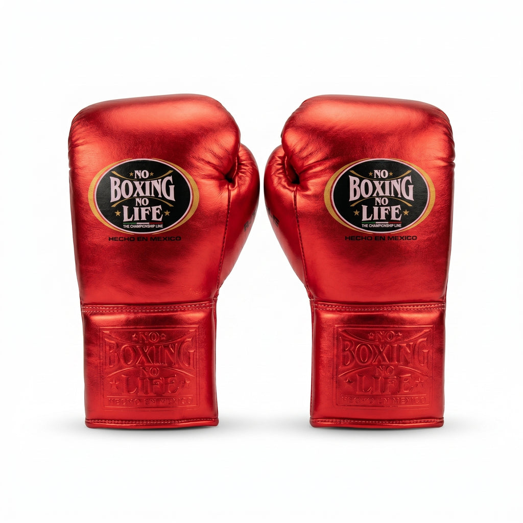 No Boxing No Life RTGX Championship Boxing Gloves – Metallic Red (Hecho en Mexico)