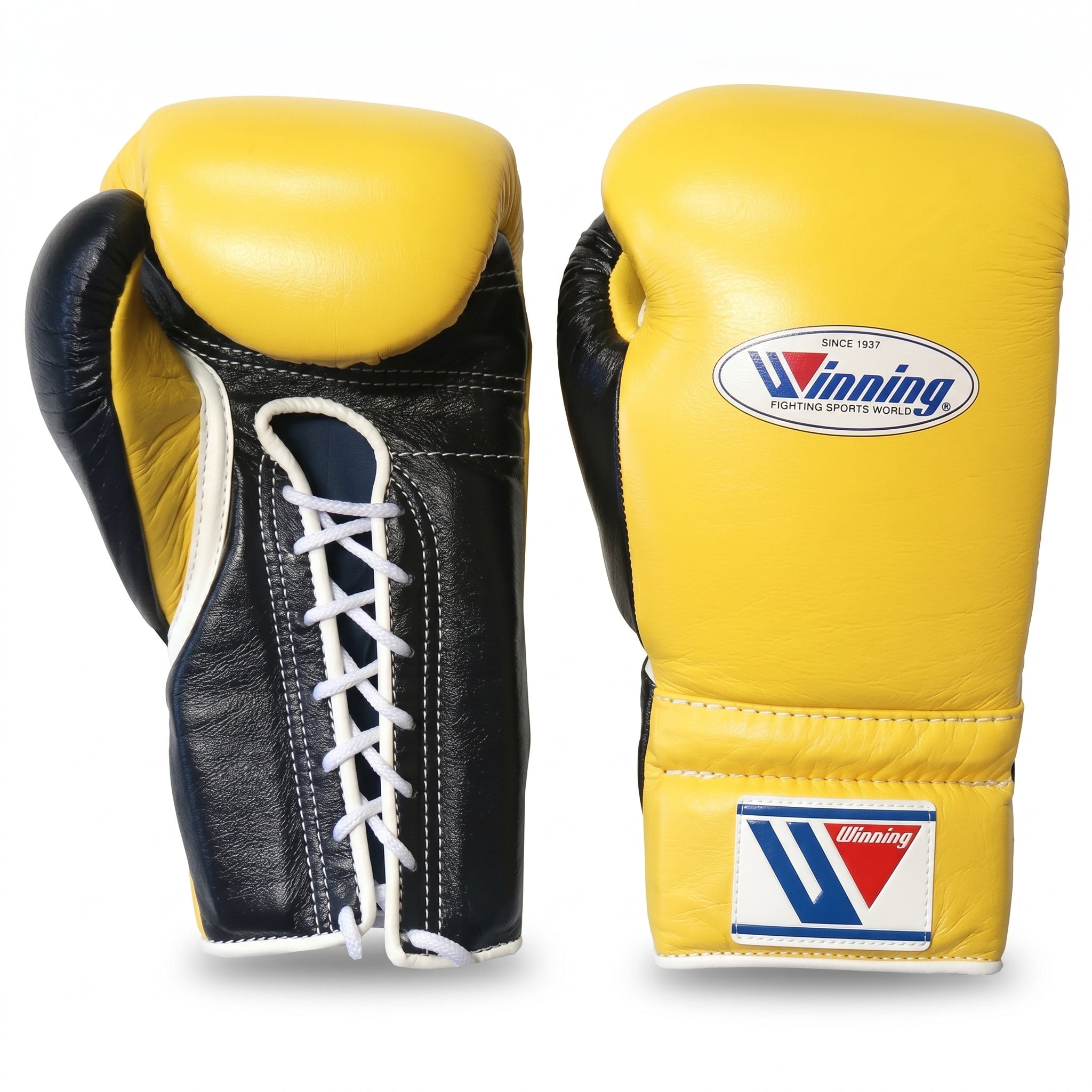 Winning Boxing Gloves – Yellow/Black Lace-Up