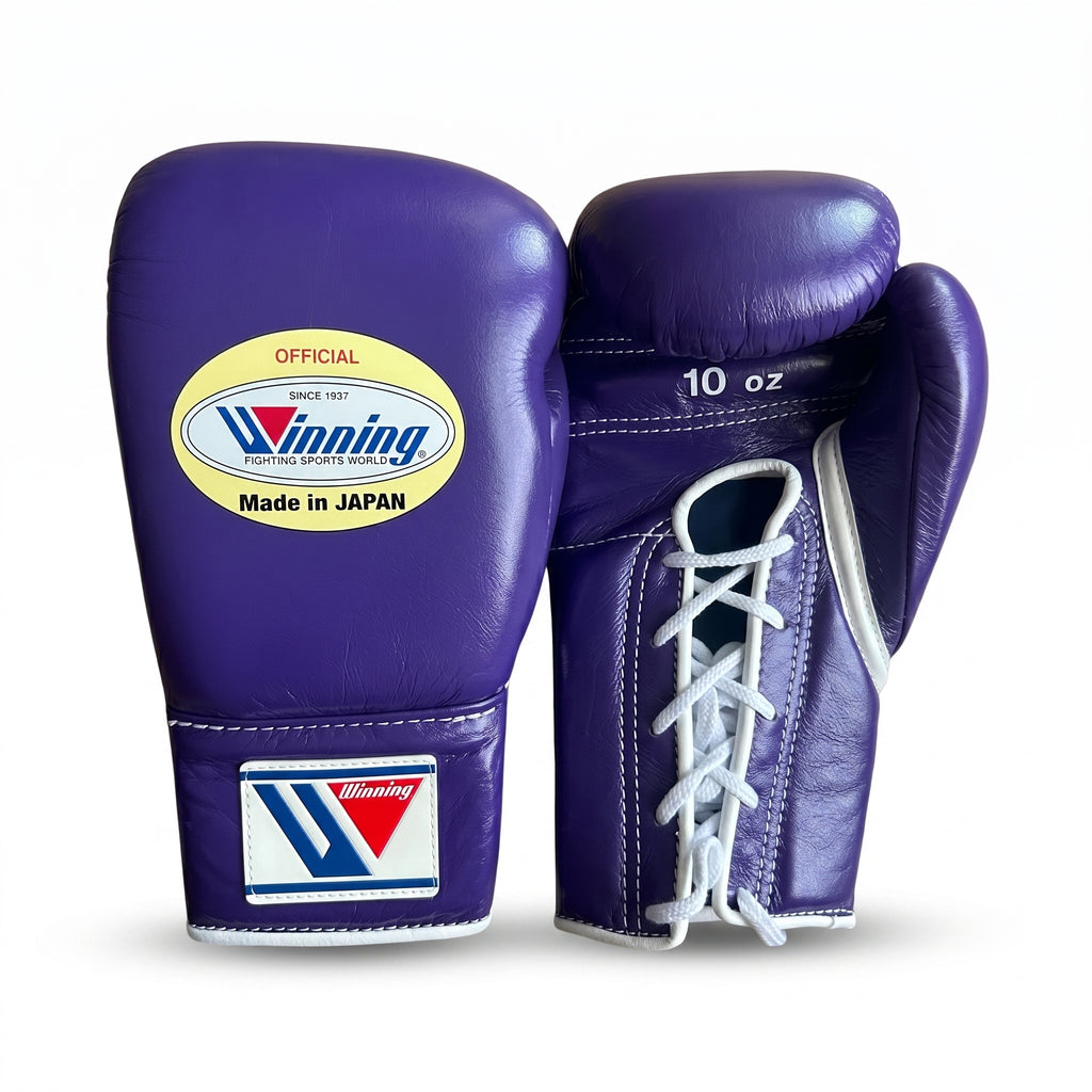 Winning Boxing Gloves – Purple Lace-Up (Official)