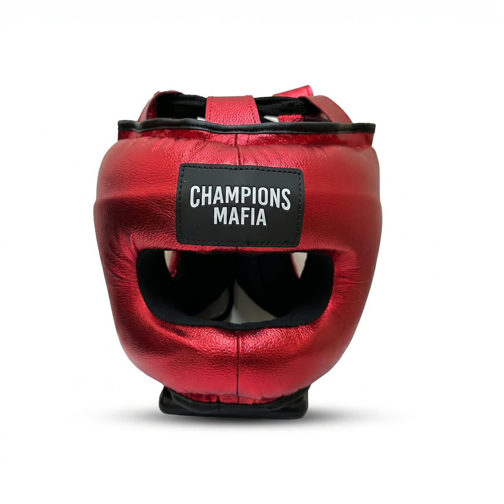 Champions Mafia Boxing Head Guard – Red Metallic