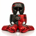 Metallic Red & Black Handmade Boxing Sparring Kit – No Boxing No Life | Personalise Your Name