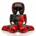 Metallic Red & Black Handmade Boxing Sparring Kit – No Boxing No Life | Personalise Your Name