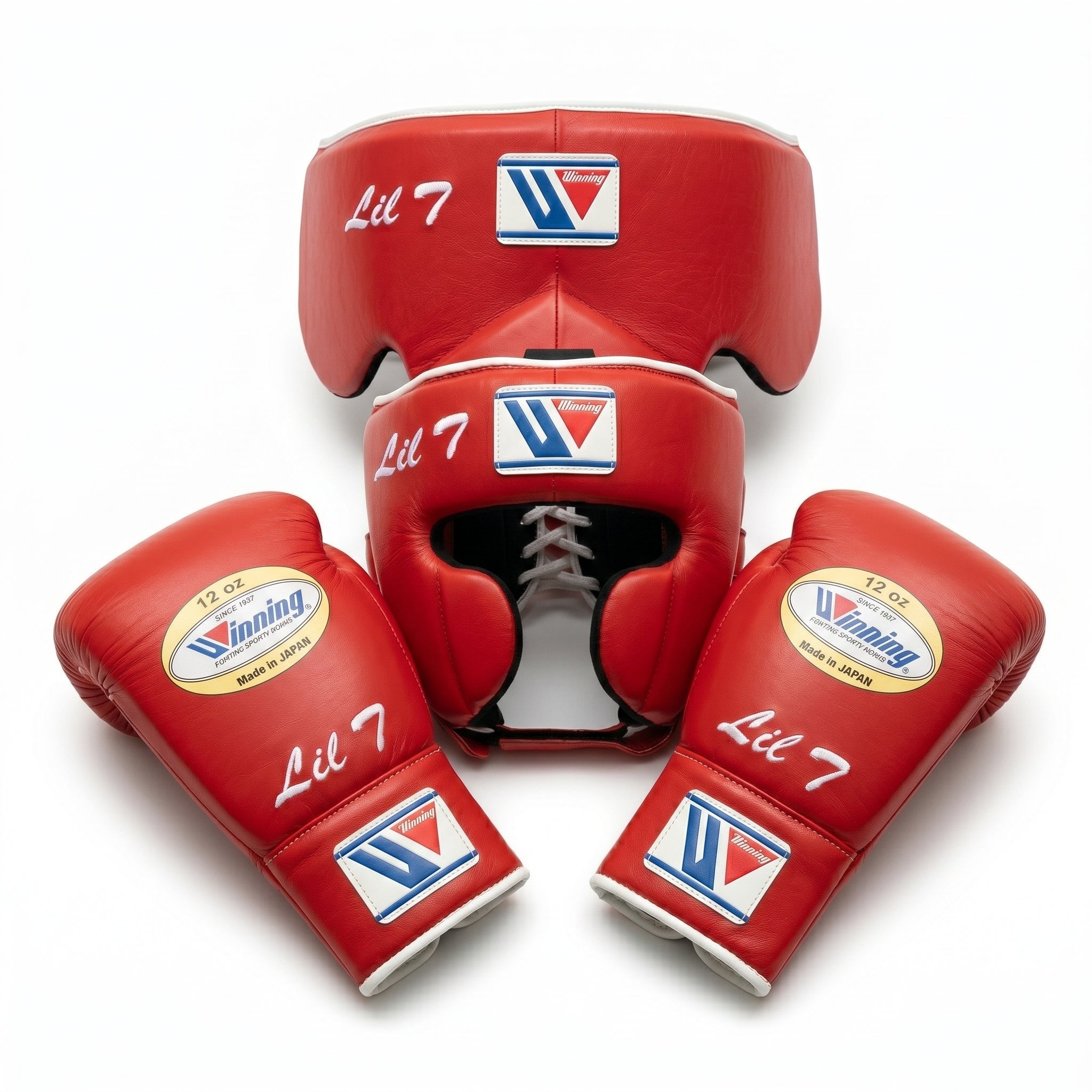 Red Handmade Boxing Sparring Kit – Winning Premium Quality | Personalise Your Name