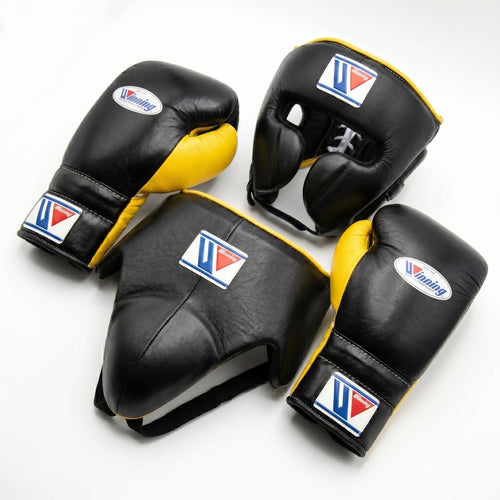 Black & Yellow Handmade Boxing Sparring Kit – Winning Premium Quality | Personalise Your Name
