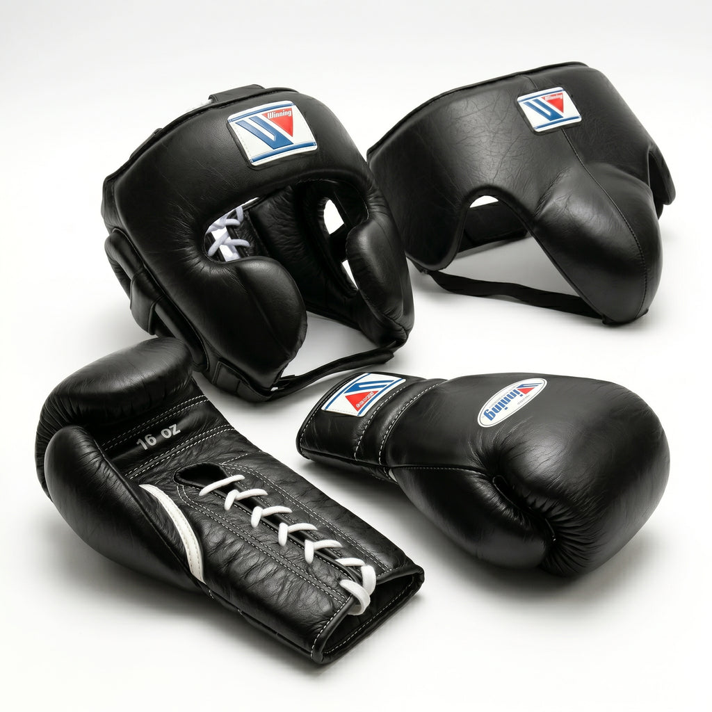 All Black Handmade Boxing Sparring Kit – Winning Premium Quality | Personalise Your Name