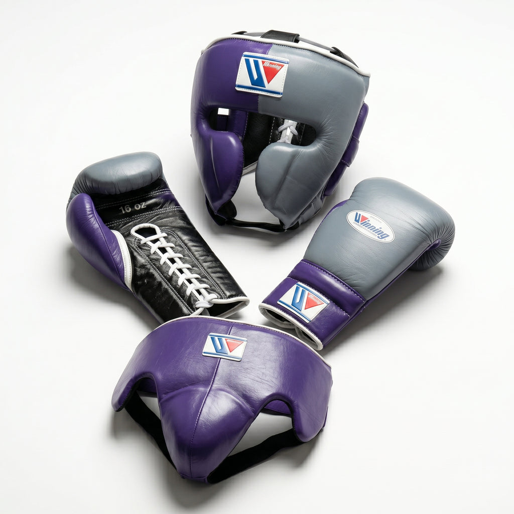 Purple & Grey Handmade Boxing Sparring Kit – Winning Premium Quality