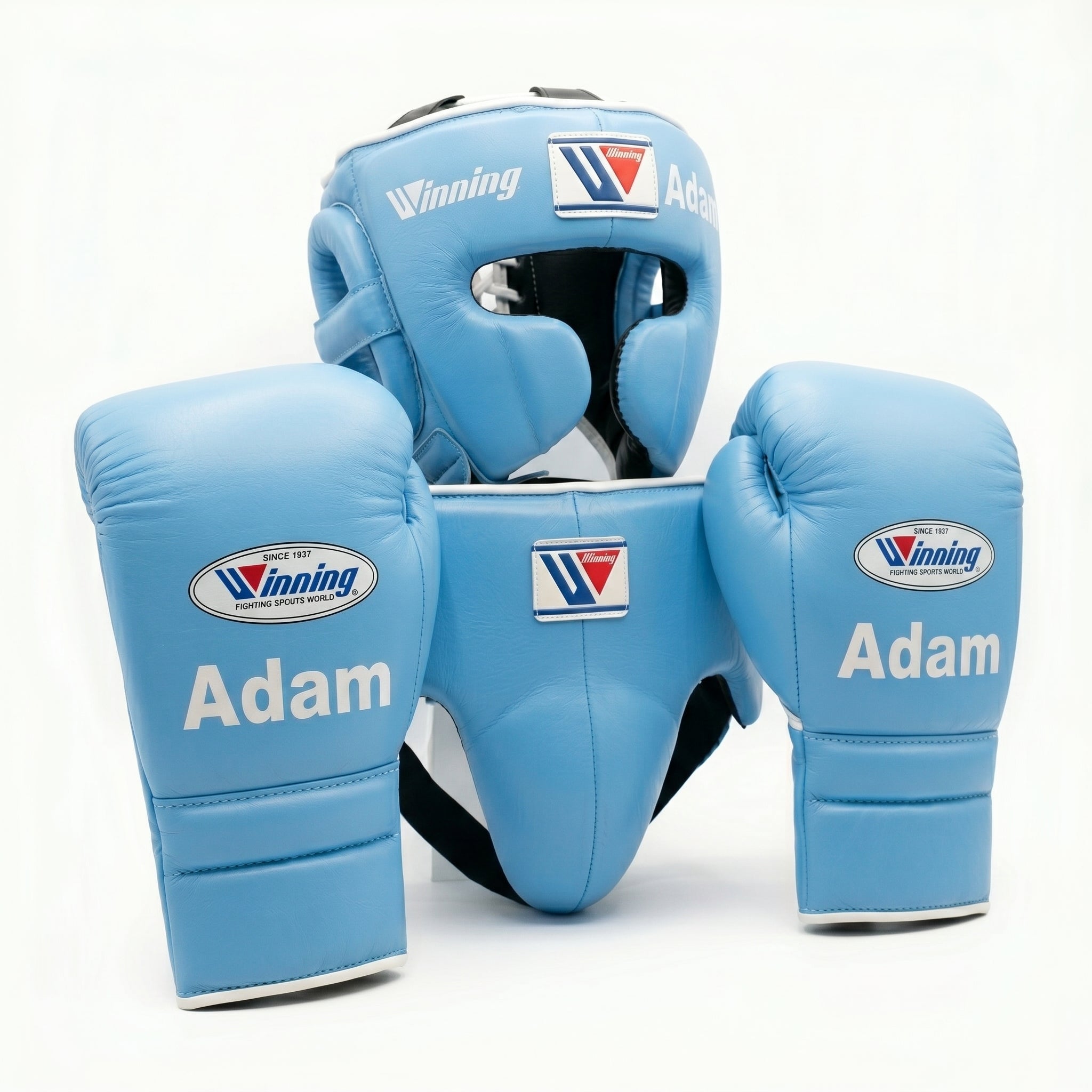 Sky Blue Handmade Boxing Sparring Kit – Winning Premium Quality | Personalise Your Name